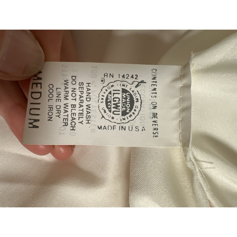 Christian Dior, Women's Vintage Quilted Bathrobe, Peach/Pink, 100% Polyester, M - Picture 11 of 12